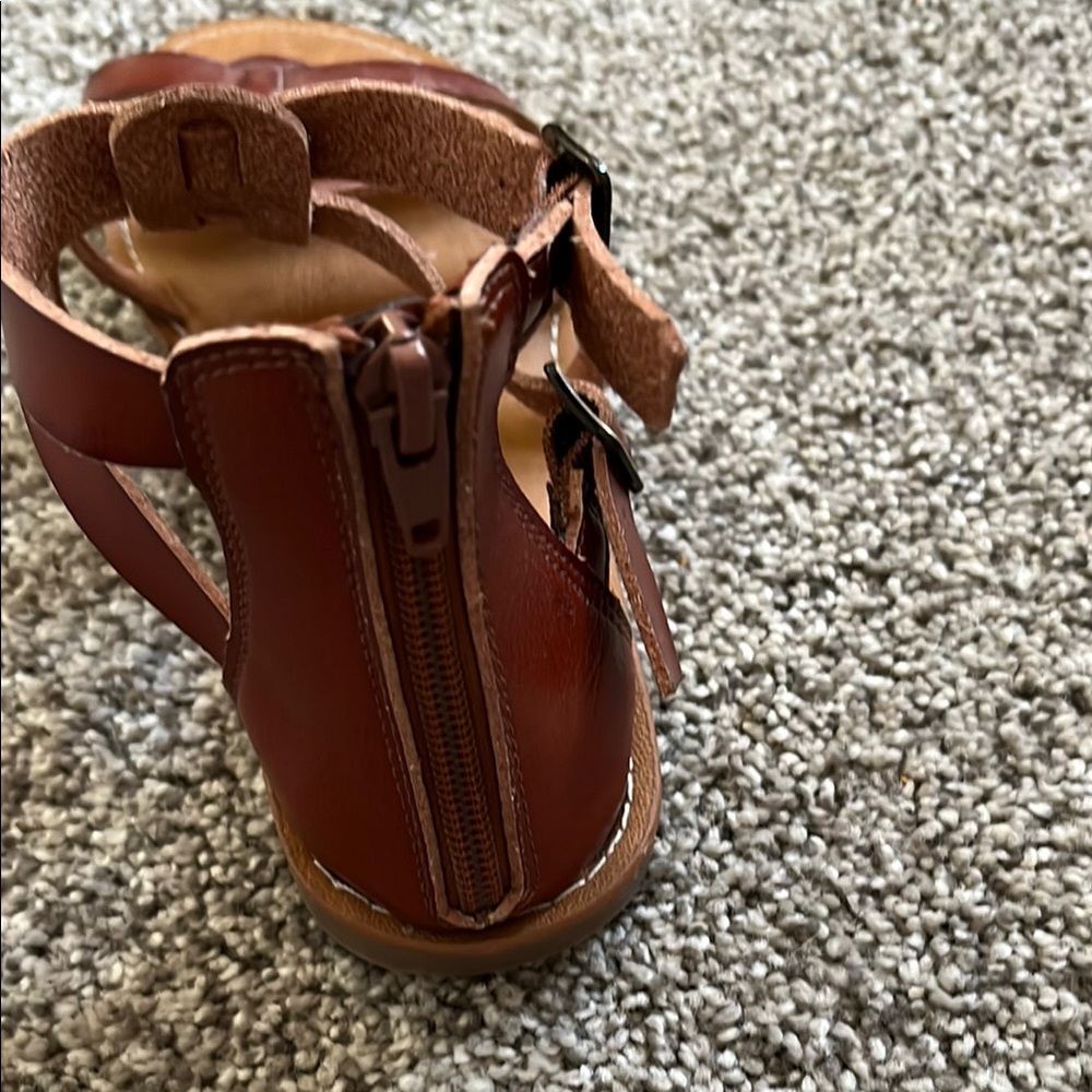 Amazon Essentials Brown Leather Gladiator Sandals - image 3